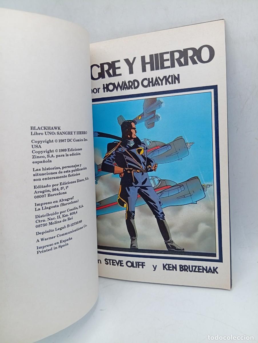 C&oacute;mics: BLACKHAWK. LIBRO UNO. HOWARD CHAYKIN. SANGRE Y HIERRO. DC COMICS. EDICIONES ZINCO. - Foto 2