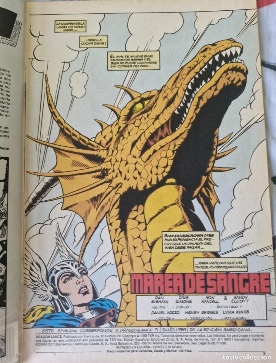 C&oacute;mics: DRAGONLANCE N&ordm; 9 - JULIO 1989 - DC COMICS - ZINCO - Foto 3
