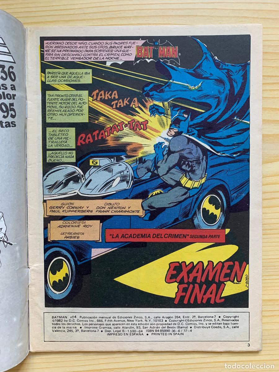 C&oacute;mics: Batman n&ordm; 4 - Zinco 1982 - Procede de Retapado - Foto 3