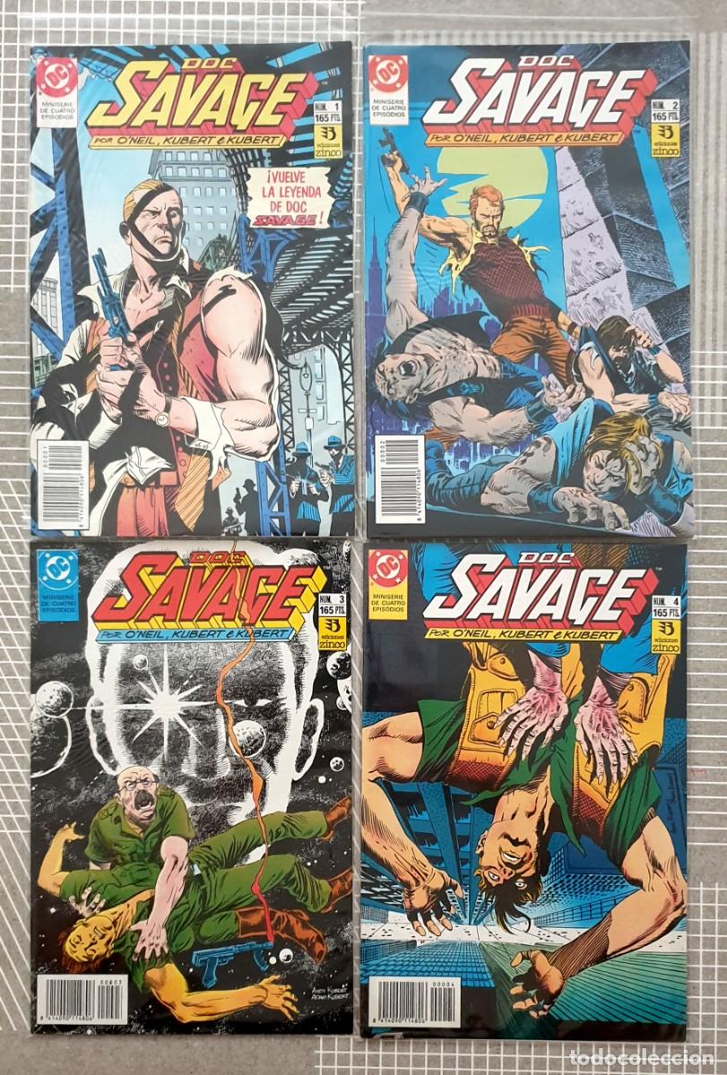 C&oacute;mics: DOC SAVAGE de D.ONeil & A.Kubert. SL completa 4 comics. Ediciones Zinco. 1990 - Foto 1