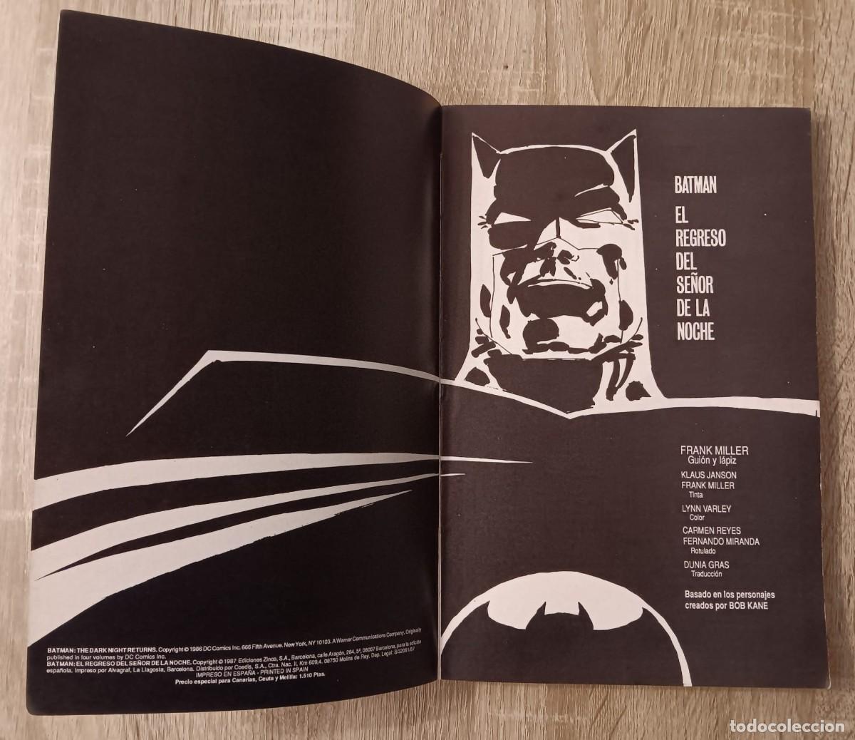 C&oacute;mics: COMIC BATMAN EL REGRESO DEL SE&Ntilde;OR DE LA NOCHE ALAN MOORE FRANK MILLER DC COMICS ZINCO - Foto 4