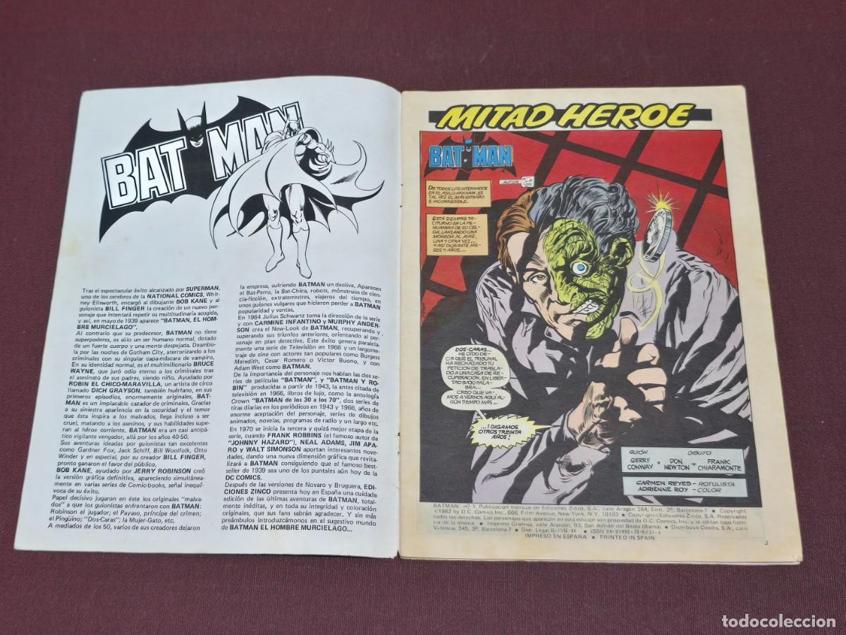 C&oacute;mics: C&oacute;mic BATMAN Medio Heroe - N&uacute;mero 1. 1982 DC/Ediciones Zinco - Foto 3