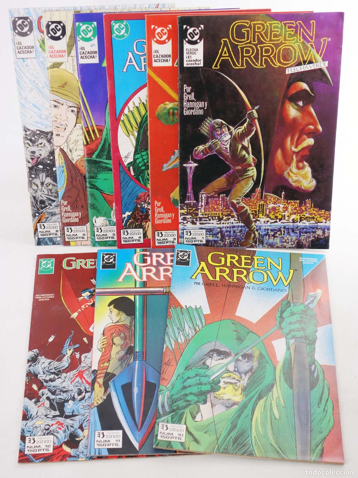 C&oacute;mics: GREEN ARROW LOTE 1,3 A 6,8,10 A 12. Faltan 2, 7 y 9. Zinco, 1989