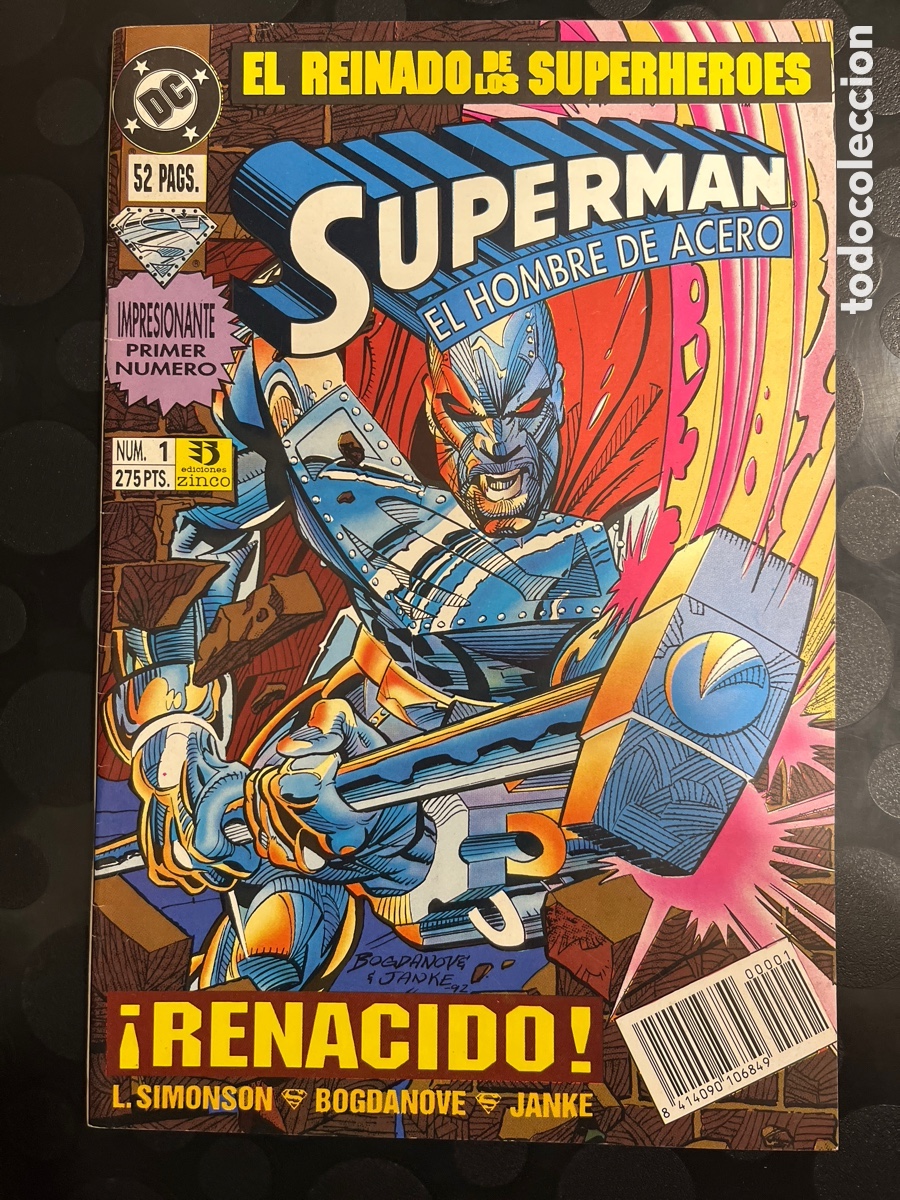 C&oacute;mics: SUPERMAN N.1 EL HOMBRE DE ACERO : EL REINADO DE LOS SUPERH&Eacute;ROES DC ( 1993/1994 )