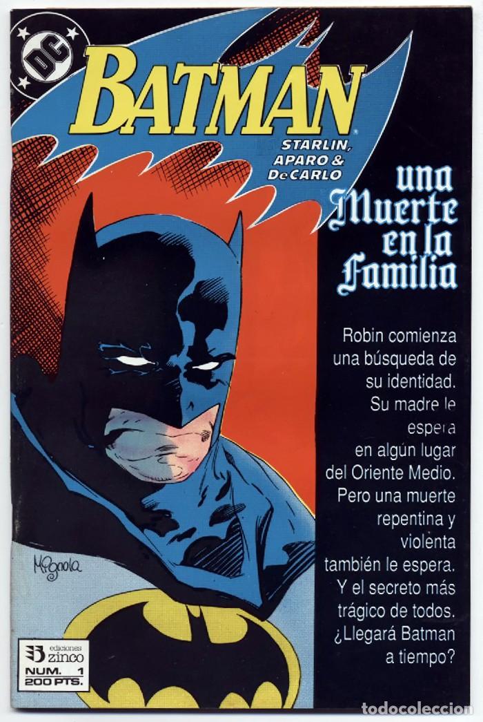 C&oacute;mics: BATMAN UNA MUERTE EN LA FAMILIA N&ordm; 1 DC COMICS EDICIONES ZINCO 1989