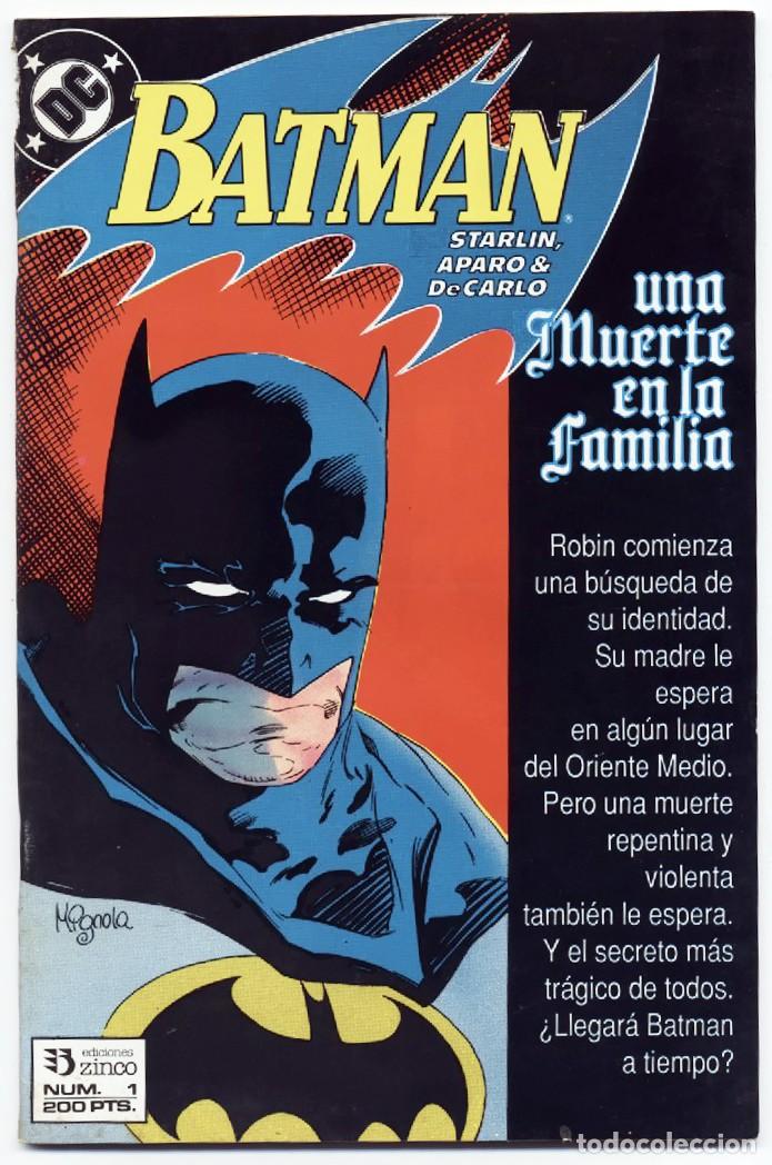 C&oacute;mics: BATMAN UNA MUERTE EN LA FAMILIA N&ordm; 1 DC COMICS EDICIONES ZINCO 1989