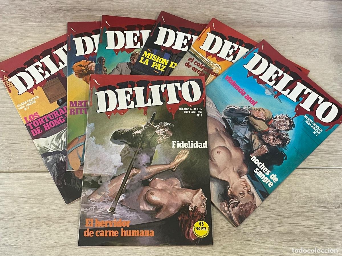 C&oacute;mics: Delito Relatos Gr&aacute;ficos para Adultos / Completa 7 n&uacute;meros / Ediciones Zinco 1988