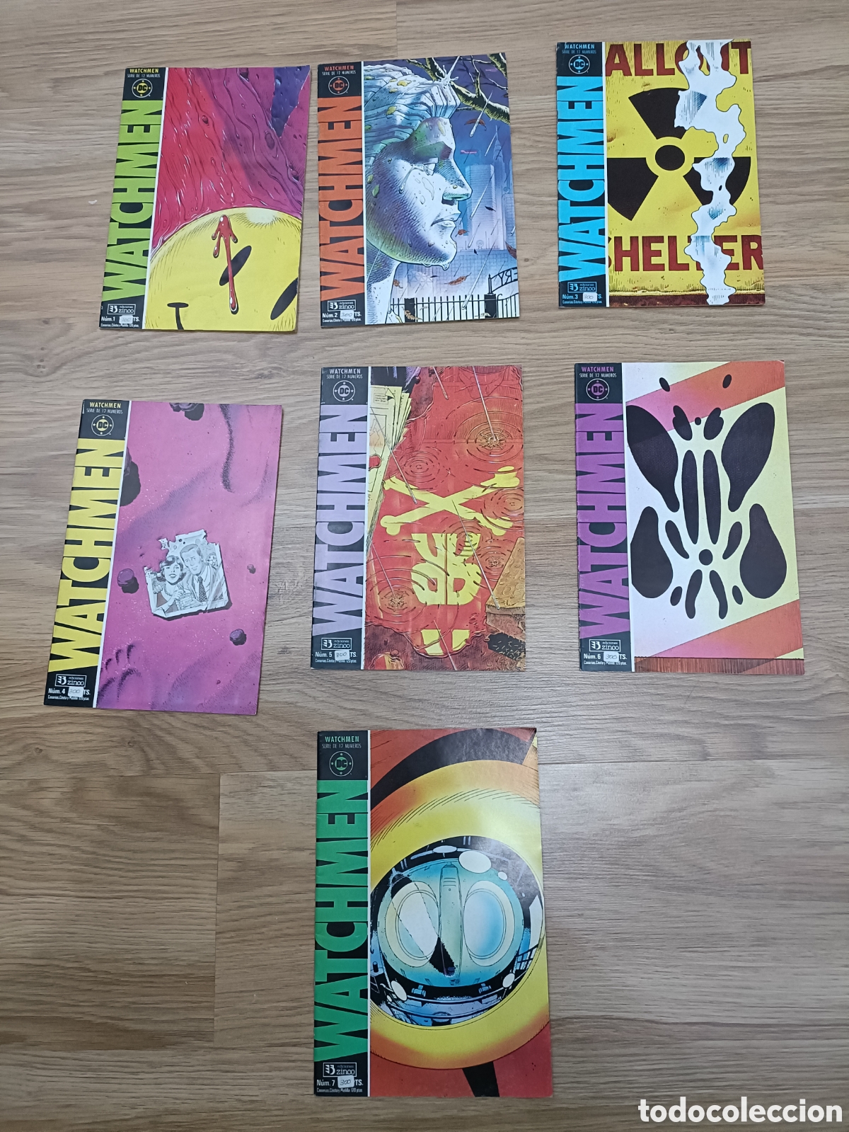 C&oacute;mics: N&uacute;meros 1 al 7 Watchmen Ediciones Zinco 1987