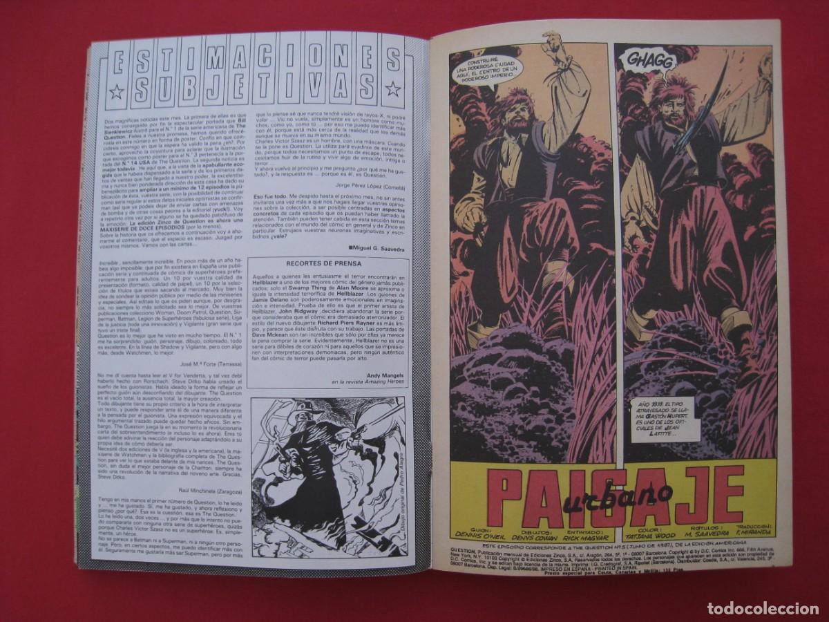 C&oacute;mics: QUESTION - CONTIENE LOS N&ordm; 1 AL N&ordm; 5 - RETAPADO - EDICIONES ZINCO. - Foto 16