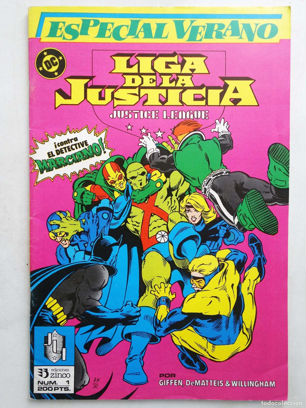 C&oacute;mics: LIGA DE LA JUSTICIA ESPECIAL 1. ESPECIAL VERANO (Keith Giffen/J. M. Dematteis) Zinco, 1988