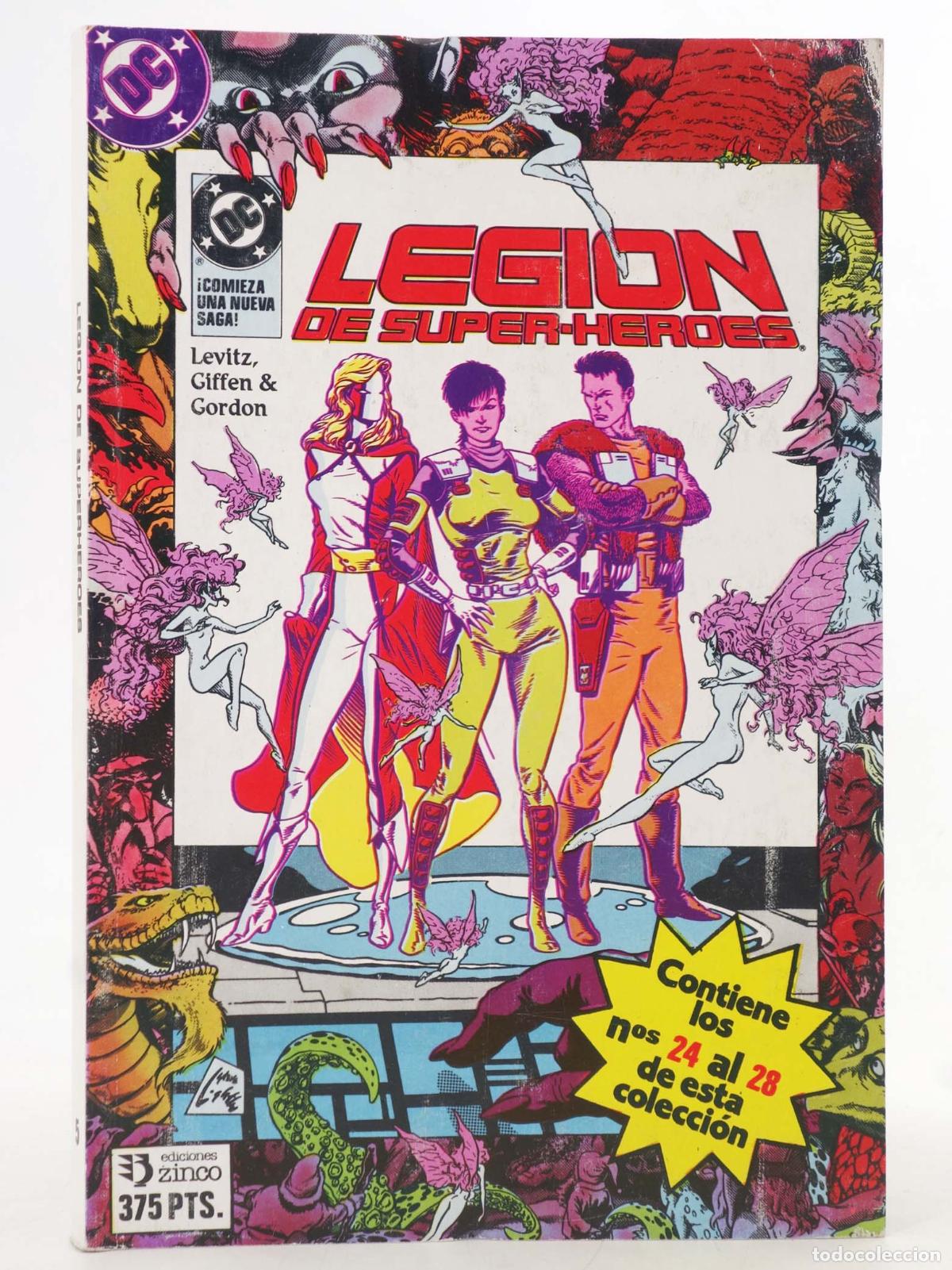 C&oacute;mics: LEGI&Oacute;N DE SUPERH&Eacute;ROES 24 A 28. RETAPADO. Zinco, 1987