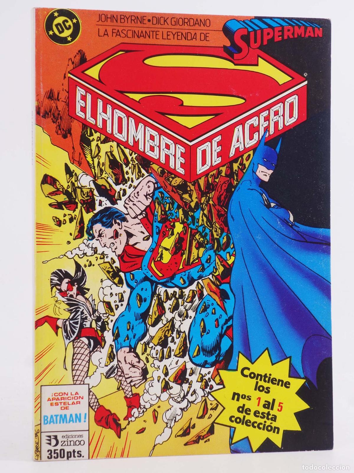 C&oacute;mics: SUPERMAN EL HOMBRE DE ACERO 1 A 5. RETAPADO. Zinco, 1987