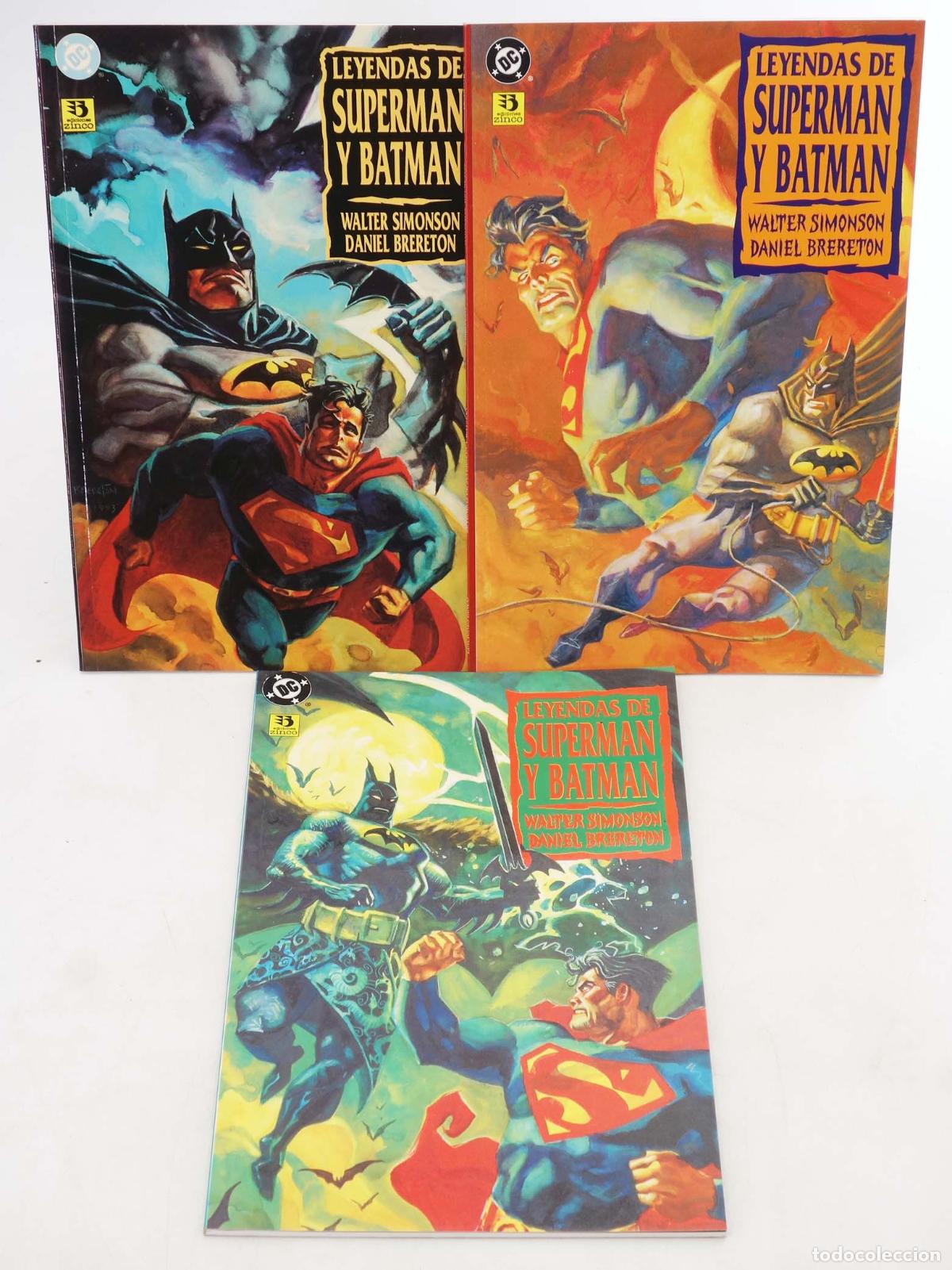 C&oacute;mics: LEYENDAS DE SUPERMAN Y BATMAN 1 A 3. COMPLETA. Zinco, 1995