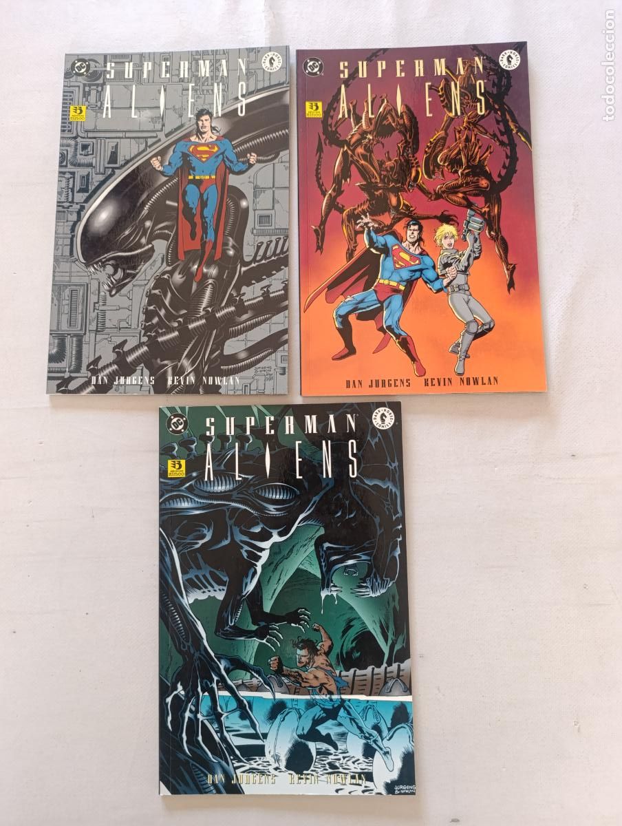 C&oacute;mics: SUPERMAN VS. ALIENS COMPLETA - N&ordm; 1, 2 Y 3 - 3 NUMEROS - DC - ZINCO (6Pw)