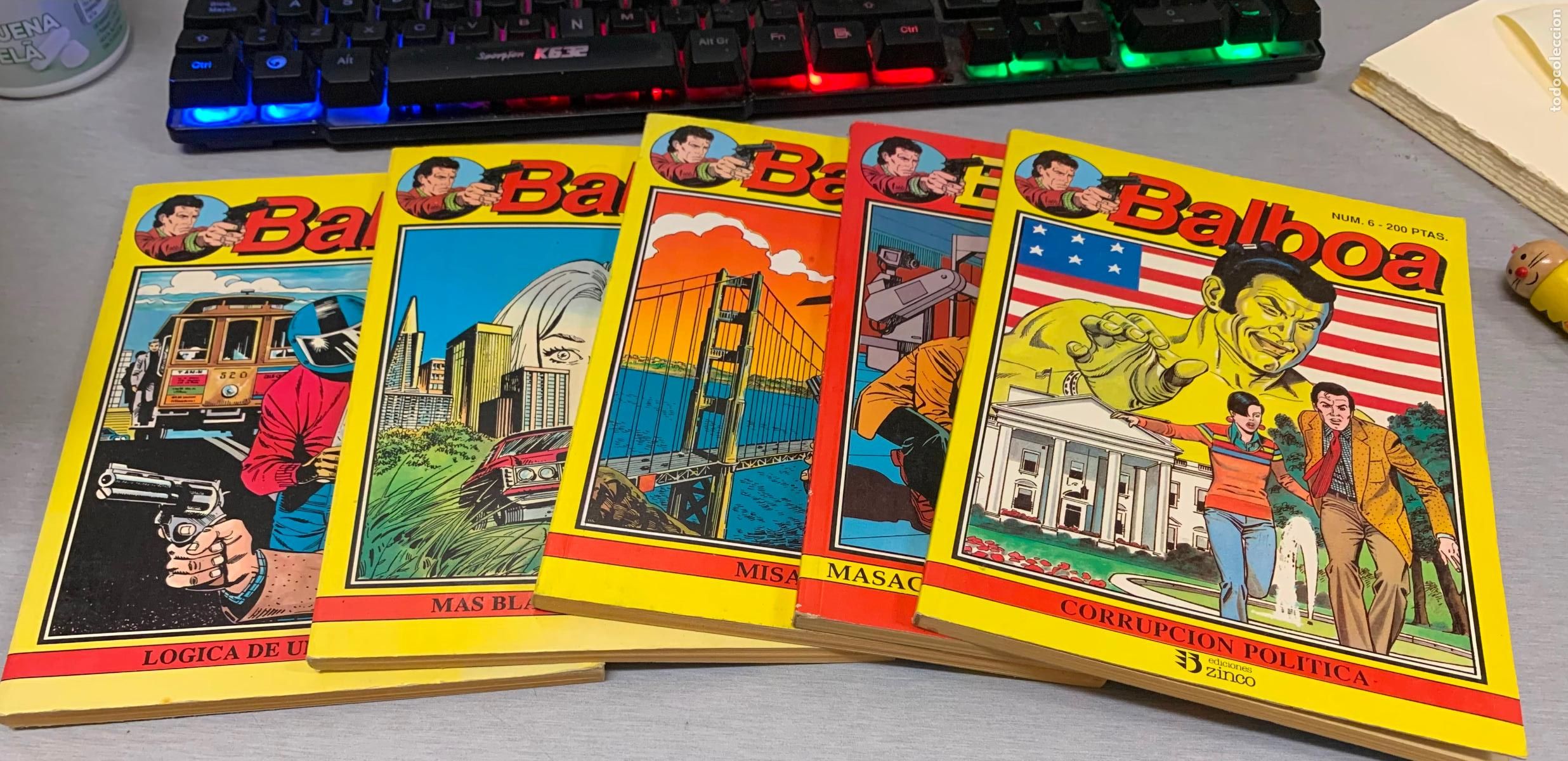 C&oacute;mics: BALBOA / LOTE 5 N&Uacute;MEROS: 1, 2, 3, 4, 6 / EDICIONES ZINCO 1989