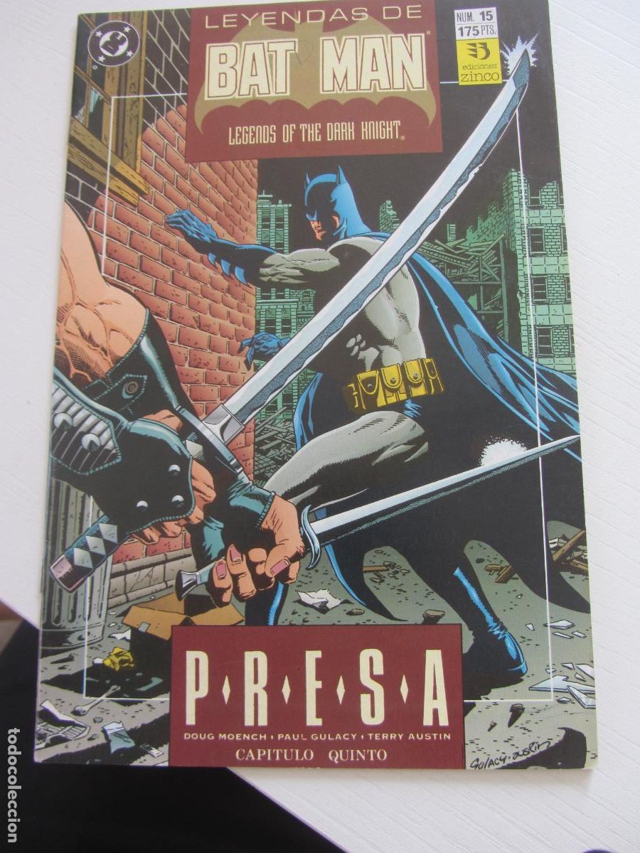 C&oacute;mics: LEYENDAS DE BATMAN N&ordm; 15. PRESA. CAPITULO QUINTO. EDICIONES ZINCO. DC COMICS. BUEN ESTADO arx154