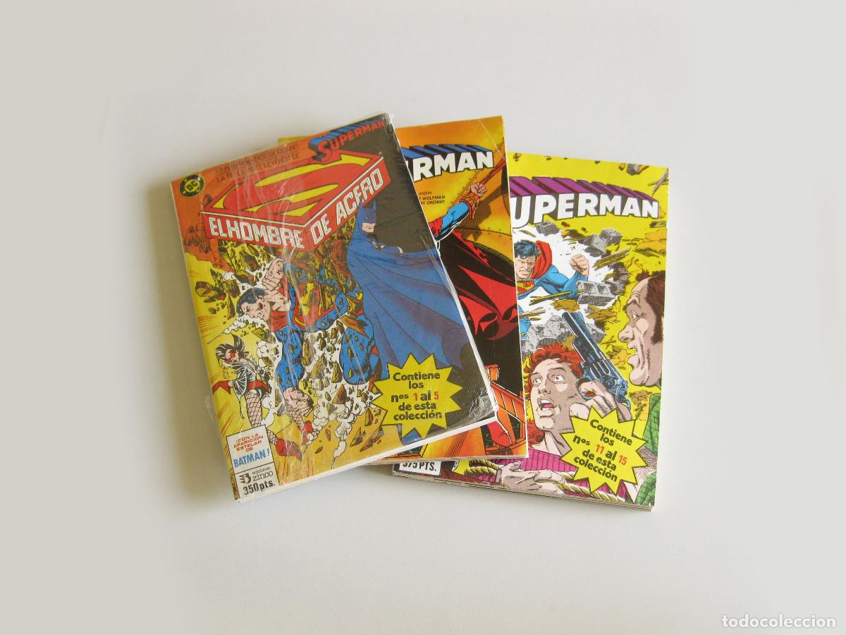 Comics: LOTE DE 3 TOMOS DEL COMIC SUPERMAN EDITORIAL ZINCO. TOMOS 9, 10 Y 11 CON LOS N&Uacute;MEROS DEL 1 AL 15