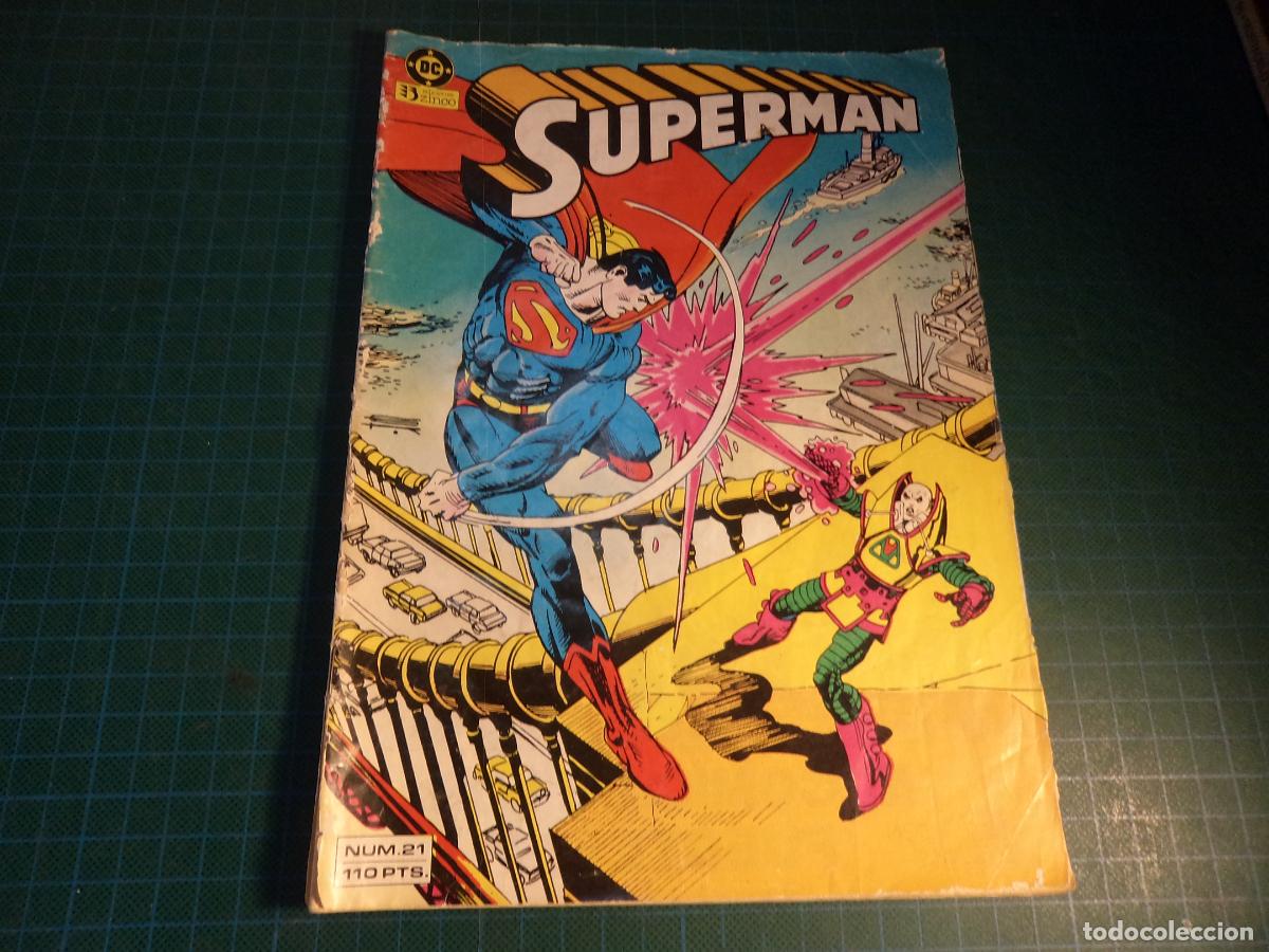 C&oacute;mics: Superman Vol 1. N&ordm; 21. Zinco. Con se&ntilde;ales de uso. Lomo abierto. (ref. 13-B)