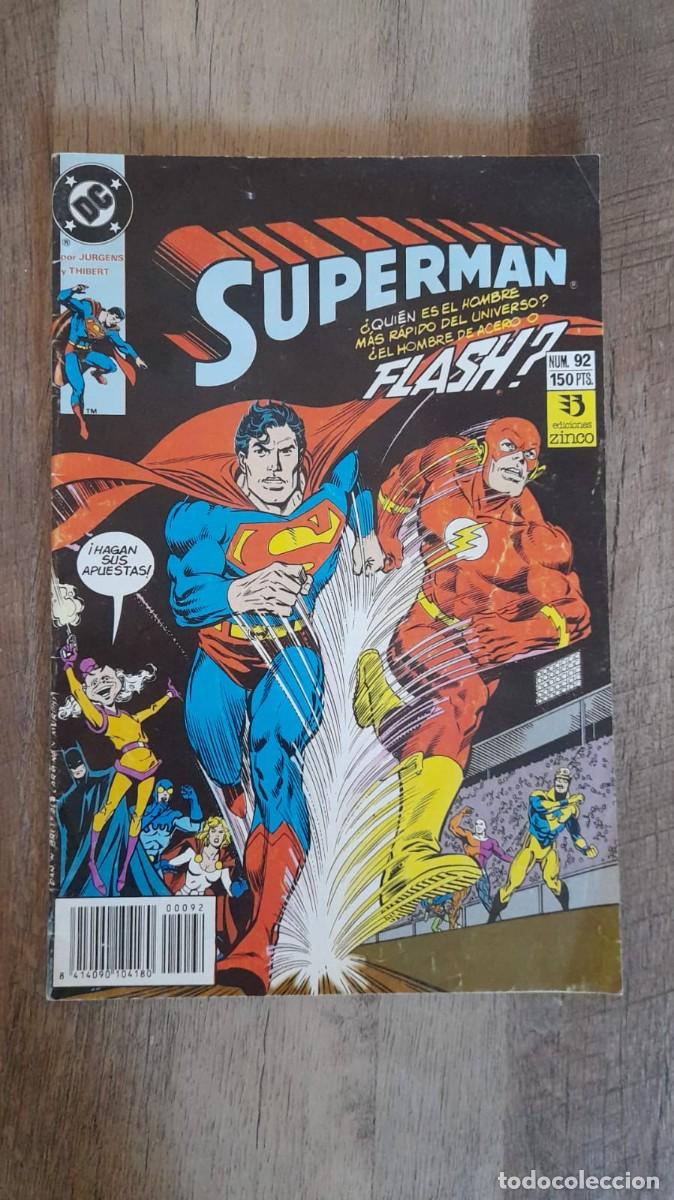 C&oacute;mics: C&oacute;mic Superman N&ordm; 92 - Carrera contra Flash - Ediciones Zinco 1991