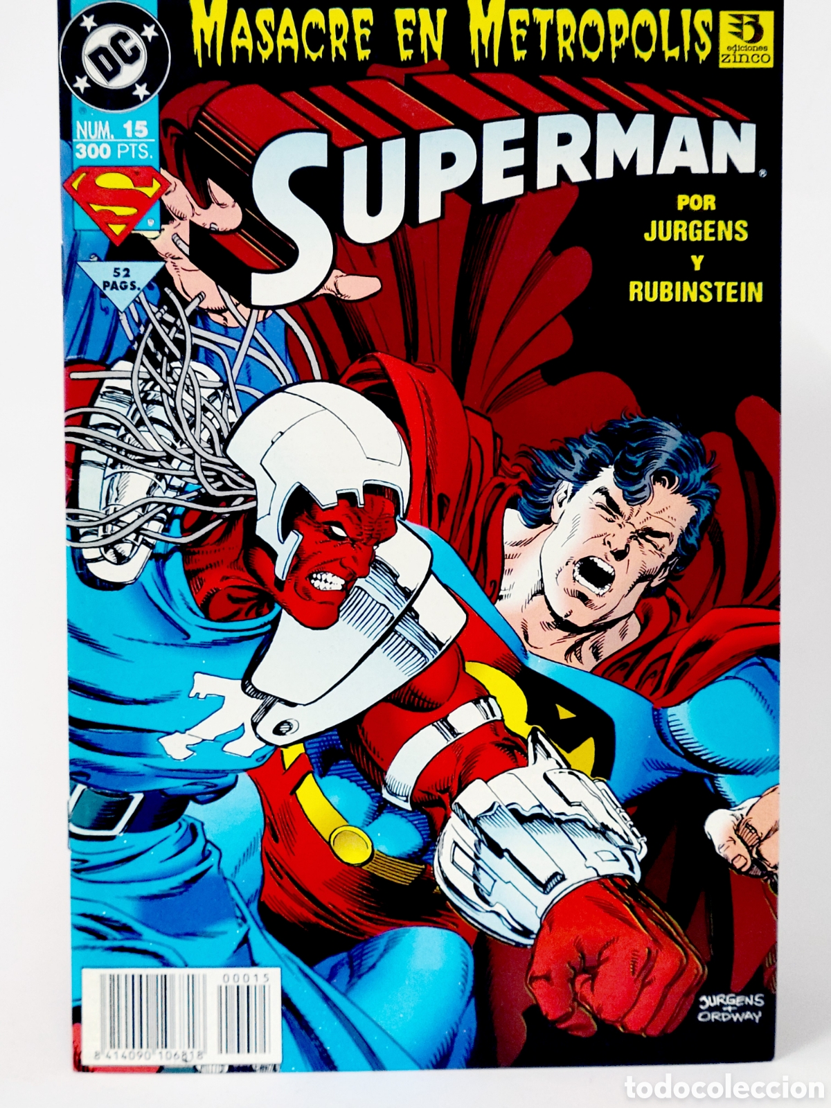 C&oacute;mics: C&Oacute;MIC SUPERMAN 15 VOL.3 DC EDICIONES ZINCO VOLUMEN GRAPA DE KIOSCO - Foto 1