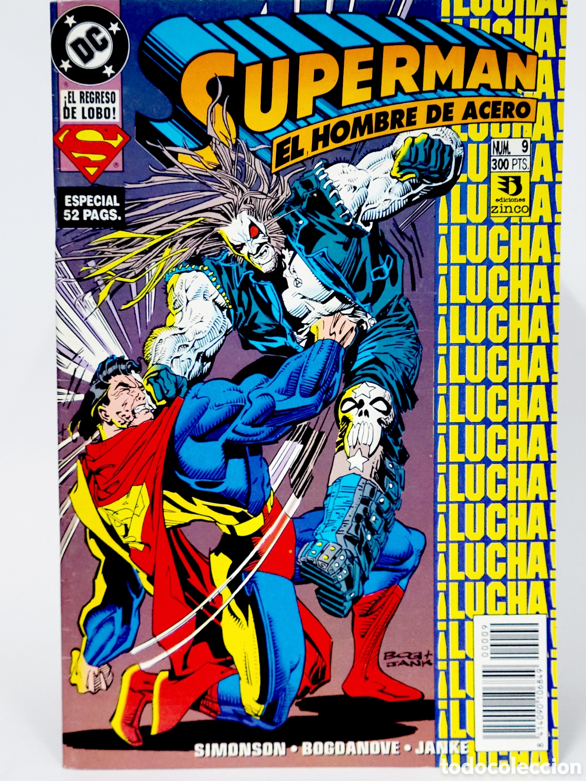 C&oacute;mics: C&Oacute;MIC SUPERMAN EL HOMBRE DE ACERO 9 DC EDICIONES ZINCO GRAPA DE KIOSCO - Foto 1