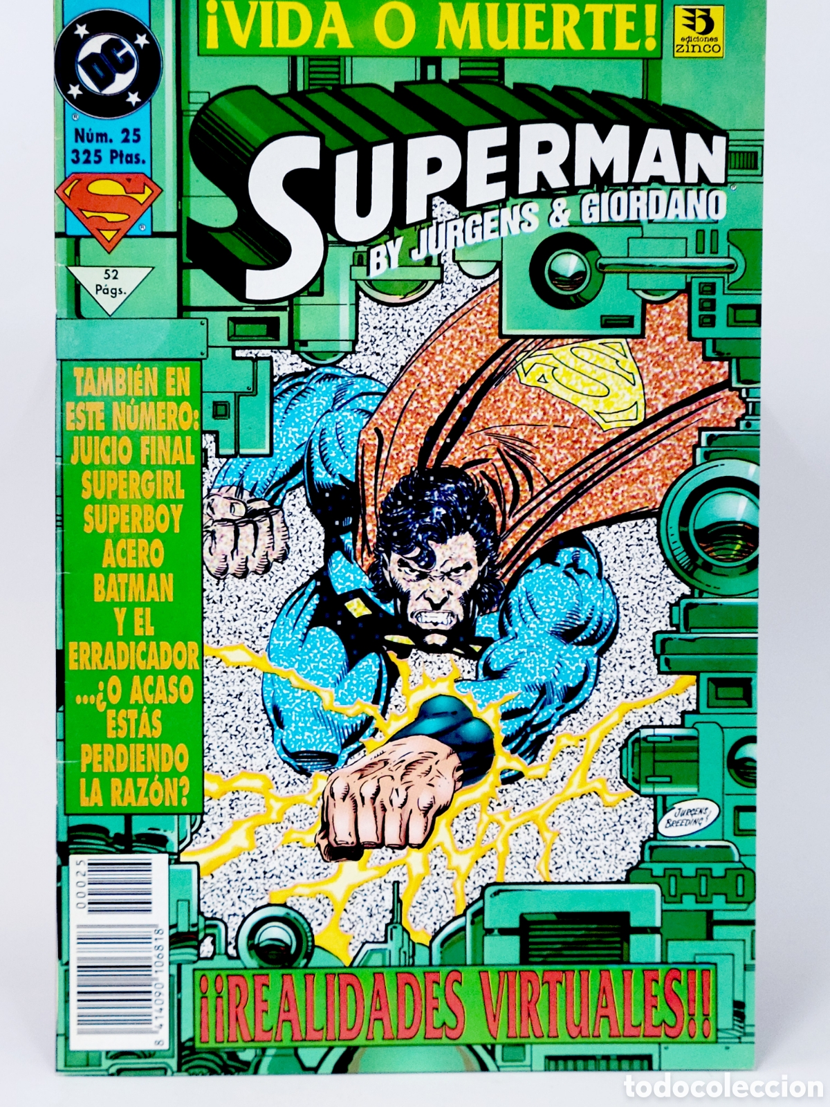 C&oacute;mics: C&Oacute;MIC SUPERMAN 25 VIDA O MUERTE VOL.3 DC EDICIONES ZINCO VOLUMEN GRAPA EXCELENTE ESTADO