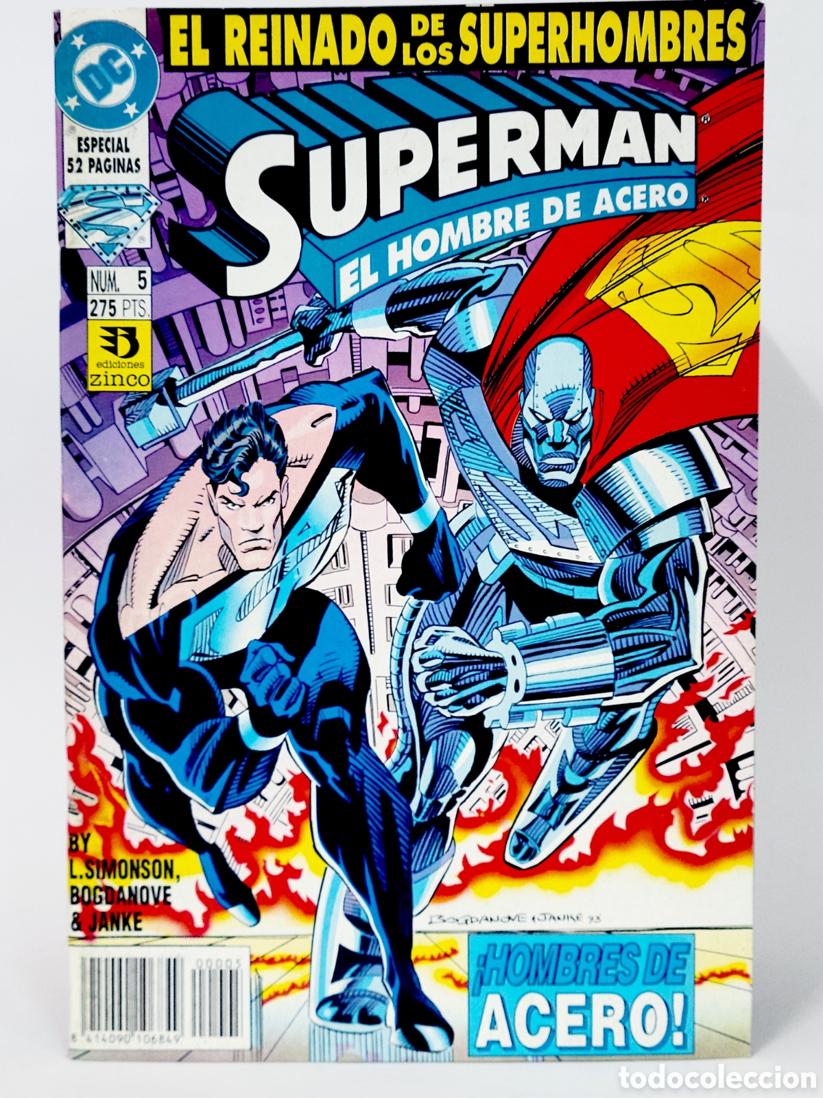 C&oacute;mics: C&Oacute;MIC SUPERMAN 5 EL HOMBRE DE ACERO DC EDICIONES ZINCO GRAPA EXCELENTE ESTADO