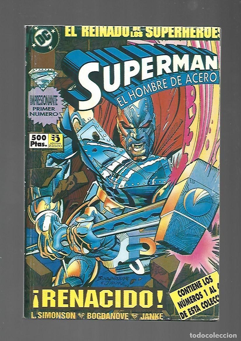 C&oacute;mics: Superman, tomo retapado 38 (Superman hombre de acero 1 al 4), 1993, Zinco, buen estado