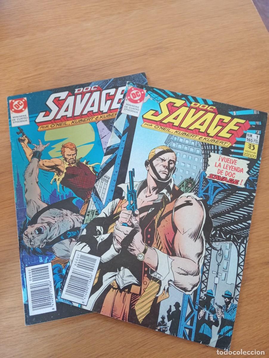 C&oacute;mics: LOTE CON LOS DOS PRIMEROS N&Uacute;MEROS DE DOC SAVAGE (DE 4). GRAPA. ZINCO. DC. 1990.