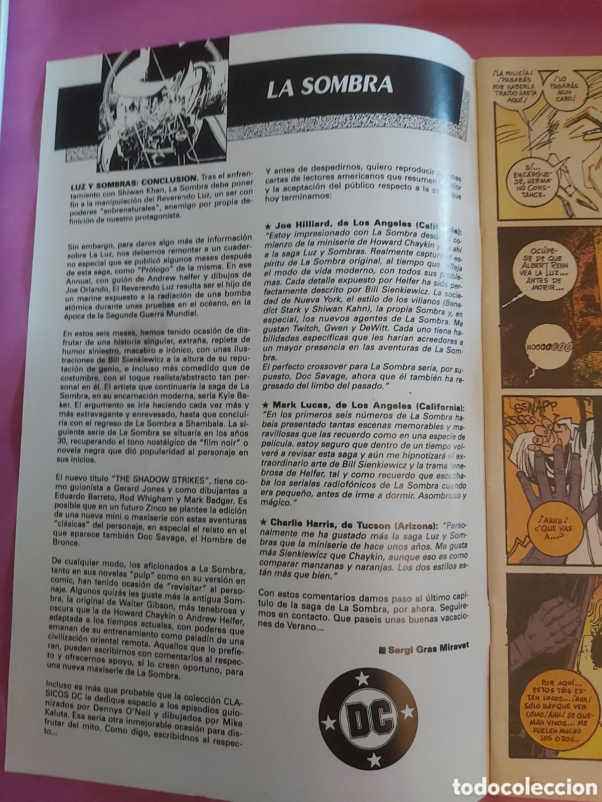 C&oacute;mics: COMIC LA SOMBRA 6 DC EDICIONES ZINCO - Foto 3