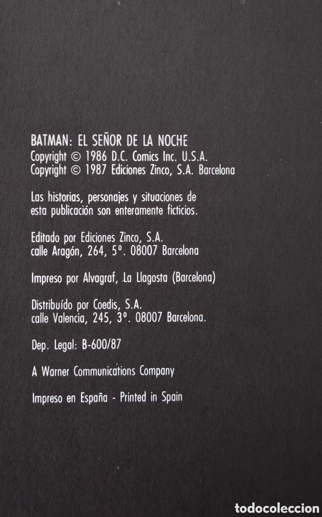 C&oacute;mics: 1987. Batman: El se&ntilde;or de la noche - Foto 3