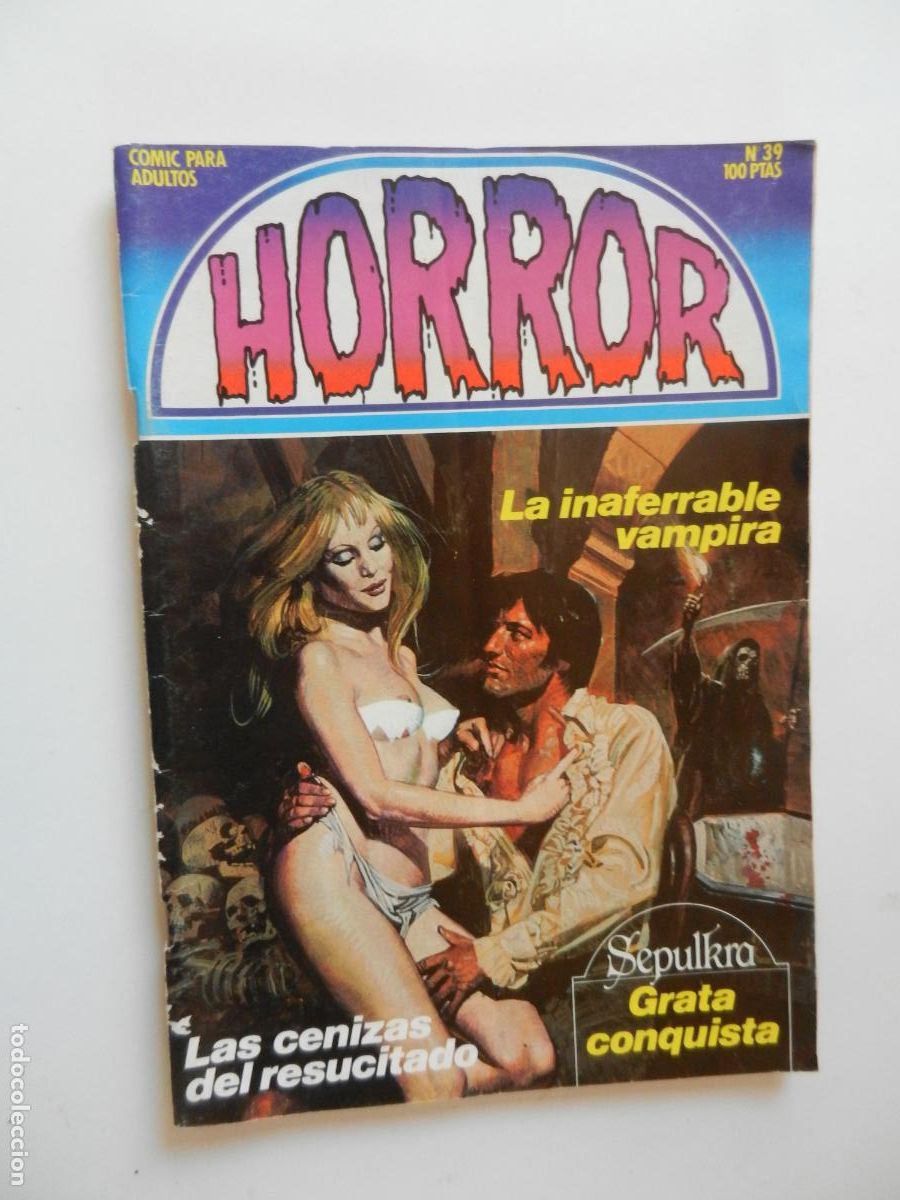 C&oacute;mics: HORROR N&ordm; 39- LA INAFERRABLE VAMPIRA - GRATA CONQUISTA - LAS CENIZ- COMIC PARA ADULTOS - ZINCO 1984
