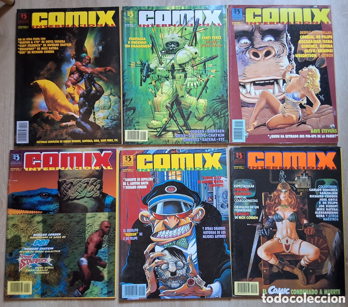 C&oacute;mics: Comix internacional 2&deg; &eacute;poca 6 n&uacute;meros coleccion completa incluye p&oacute;ster Corben