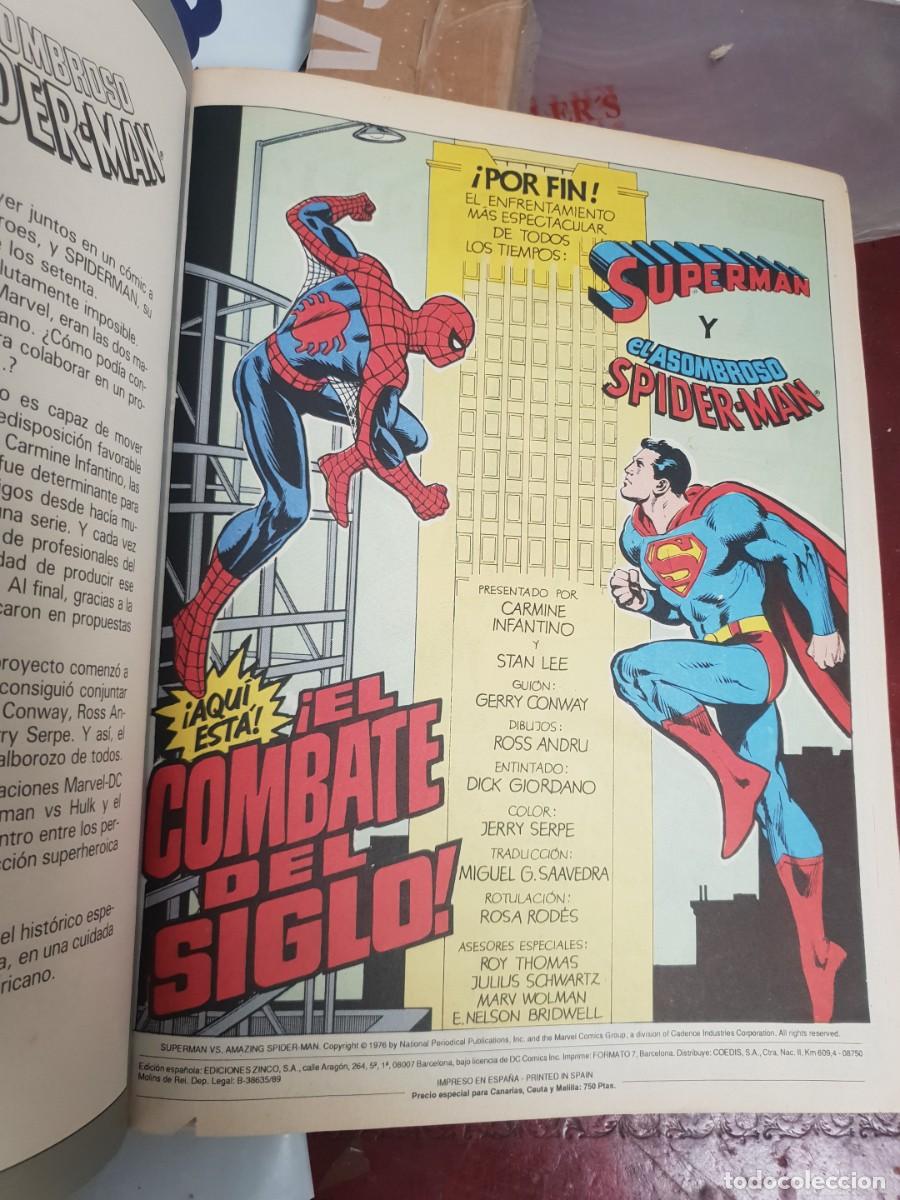 C&oacute;mics: EL COMBATE DEL SIGLO/ superman vs spiderman/ DC y Marvel/ed Zinco/1989 - Foto 4
