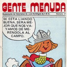 Cómics: GENTE MENUDA Nº17 (SUPLEMENTO ABC) FLAS GORDON, HEIDI, DICK EL ARTILLERO,VICKIE, PININ DE ALFONSO