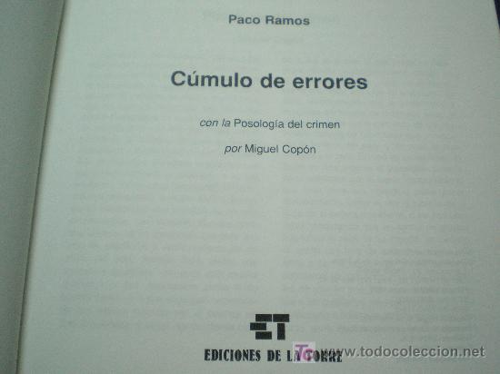 C&oacute;mics: C&Uacute;MULO DE ERRORES - POR PACO RAMOS - EDICIONES DE LA TORRE - Foto 2