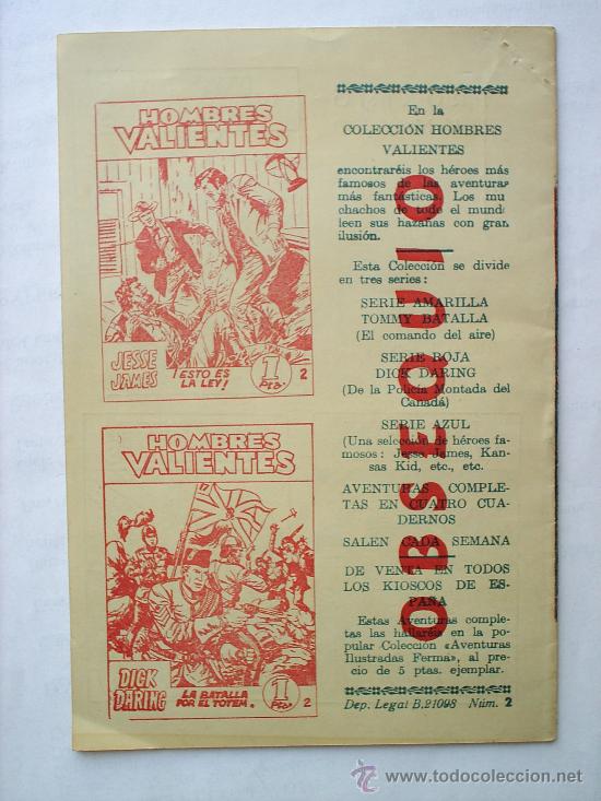 C&oacute;mics: HOMBRES VALIENTES,TOMMY BATALLA,N.2,como nuevo, - Foto 2