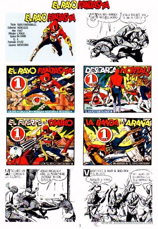 C&oacute;mics: Portadas (El Rayo Fantasma 1 Hojas) - Foto 1