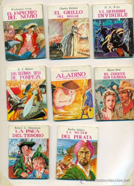 C&oacute;mics: MINIBIBLIOTECA , MINI CUENTO - WELLS,DICKENS,SALGARI,IRVING,STEVENSON, LOTE DE 8 EJE. - Foto 2