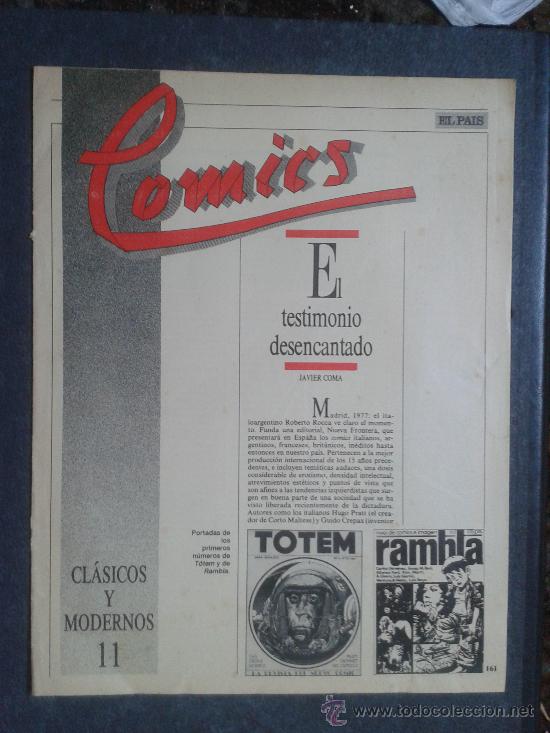 C&oacute;mics: fasc&iacute;culo n&uacute;mero 11 C&oacute;mics El Pa&iacute;s Javier Coma Cl&aacute;sicos y modernos Totem Rambla - Foto 1