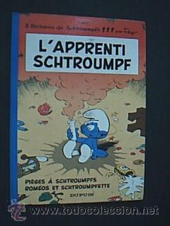 Comics: 3 HISTOIRES DE SCHTROUMPFS. L&acute;apprenti schtroumpf. Pi&eacute;ges &agrave; schotroumpfs. Rom&eacute;os et schtroumpfette.