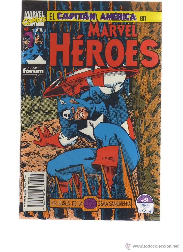 C&oacute;mics: EL CAPIT&Aacute;N AM&Eacute;RICA EN MARVEL H&Eacute;ROES N&Uacute;MERO 51 - CJ68 - Foto 1
