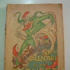 Cómics: EL CALENDARI D'EN PATUFET DE 1934.. Lote 44375315