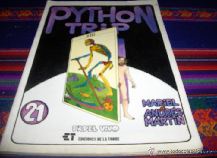 C&oacute;mics: COL. PAPEL VIVO N&ordm; 21 PYTHON TRIP DE MARIEL Y ANDR&Eacute;S MART&Iacute;N. ED. DE LA TORRE 1981. R&Uacute;STICA. - Foto 1
