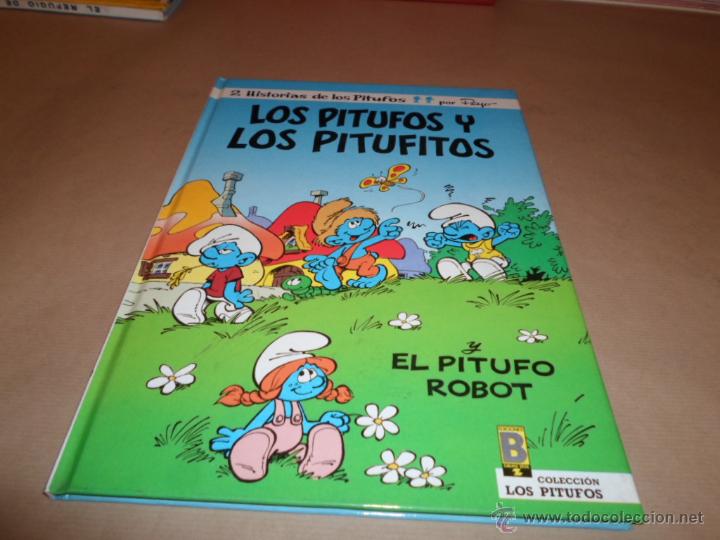 C&oacute;mics: Peyo, 2 historias de los pitufos, Los pitufos y los pitufitos, Ed. B. 1990 - Foto 1