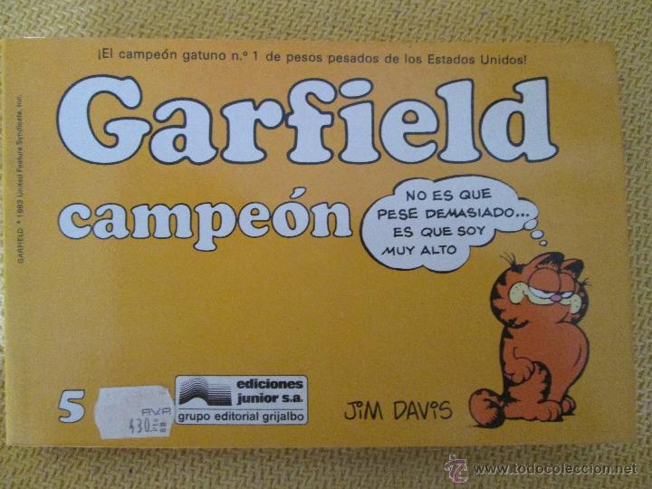 C&oacute;mics: Garfield de Jim Davis numero 5: campe&oacute;n - Foto 1