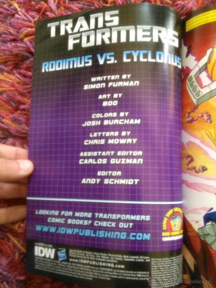 C&oacute;mics: RARO COMIC TRANSFORMERS RODIMUS VS CYCLONUS IDW FURMAN BOO - Foto 2