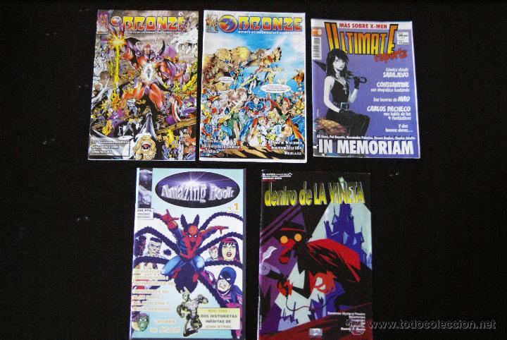Comics: 5 revistas sobre c&oacute;mic: Bronze, Ultimate reports, Amazing Books y Dentro de la vi&ntilde;eta: 1 4 5 8 y 11