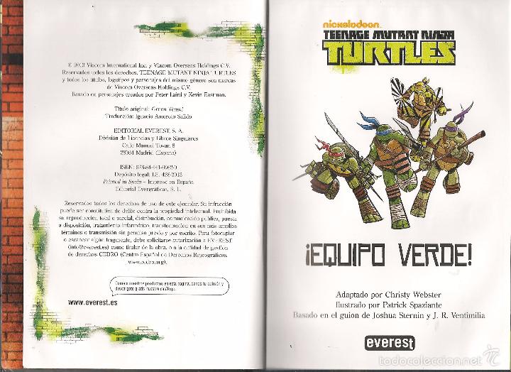 C&oacute;mics: TURTLES. NINJA. &iexcl;EQUIPO VERDE!. EVEREST. (C/A50) - Foto 2
