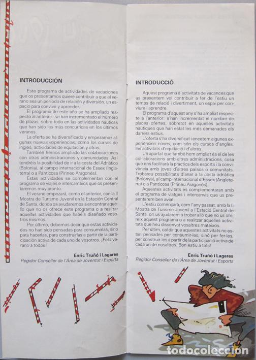 C&oacute;mics: Pere Joan. Programa actividades Estiu jove, Barcelona 1986 - Foto 2